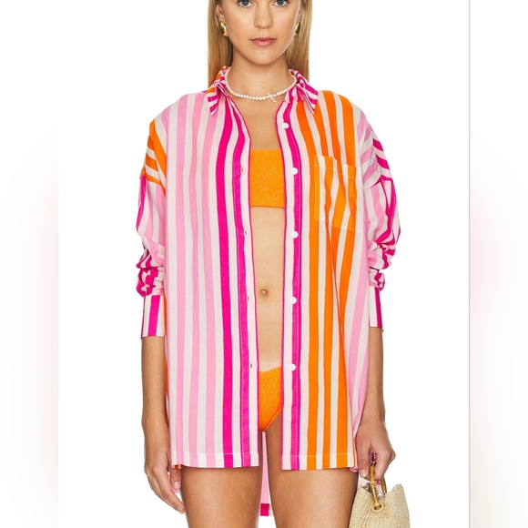 Beach Riot Alexa Top In Sunset Stripes - Picture 1 of 6